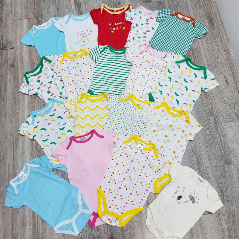 Set 5 body cộc tay màu ngẫu nhiên bé trai, bé gái từ 3-14 kg
