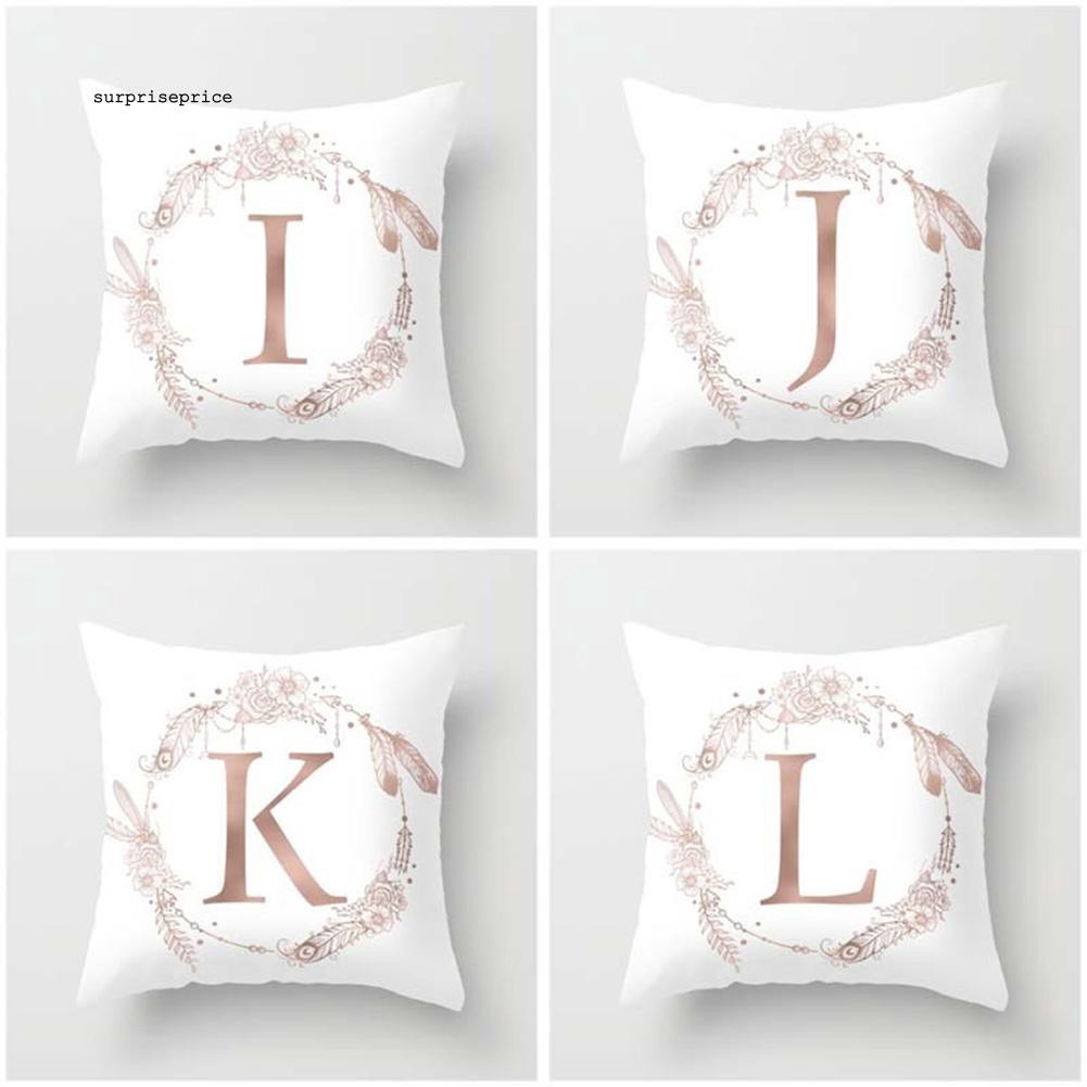 Bao bọc gối trang trí in hình hoa &amp; chữ cái