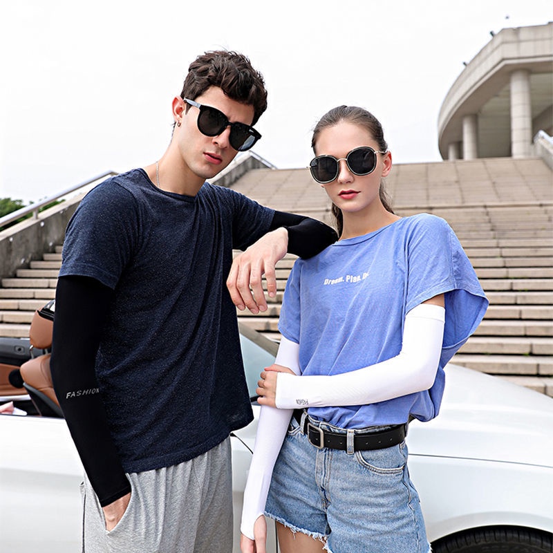 Găng Tay Dài Chống Tia Uv Bằng Lụa Lạnh Cho Nam Và Nữ