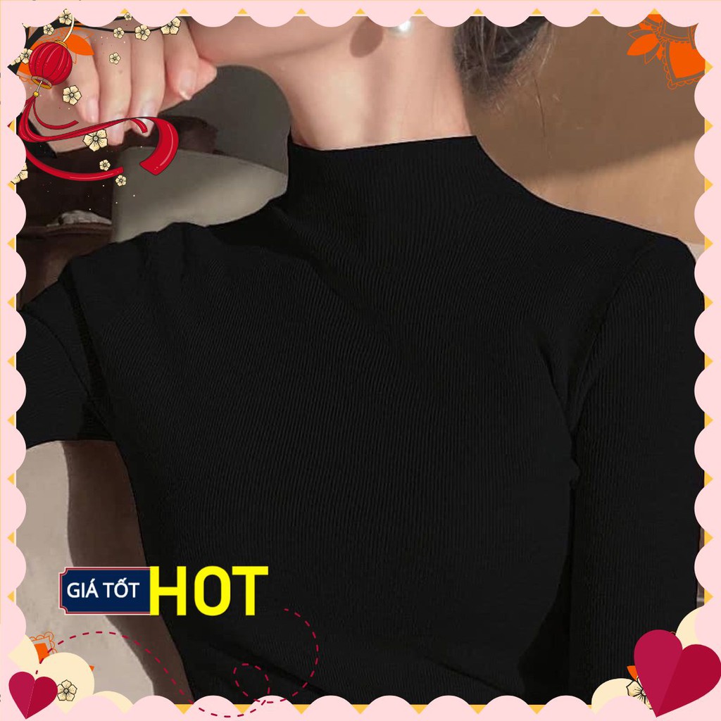 Áo len tăm cổ cao, áo Len Nữ cổ lọ hàn quốc ôm dáng form co dãn | BigBuy360 - bigbuy360.vn