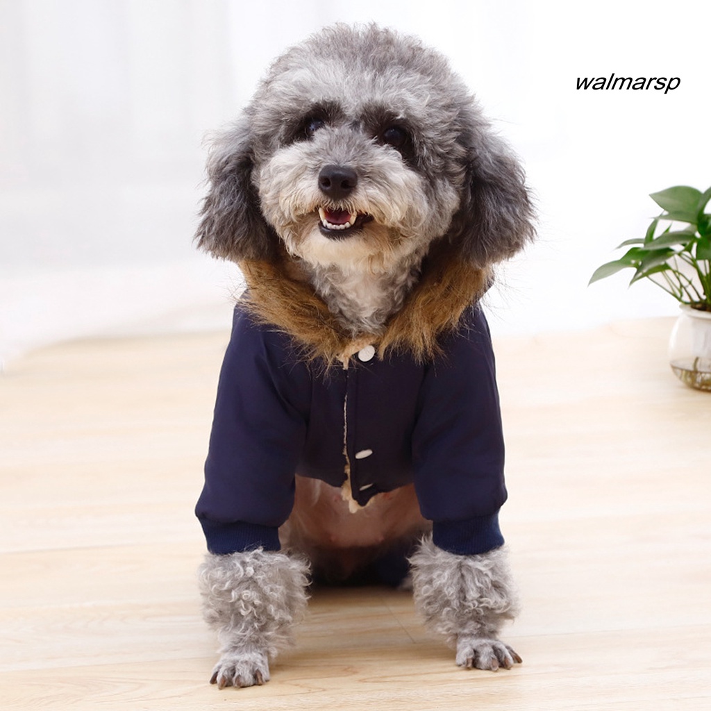 [WMP] Dog Clothes Toggle Horn Faux Fleece Lining Jacket Pet Winter Coat