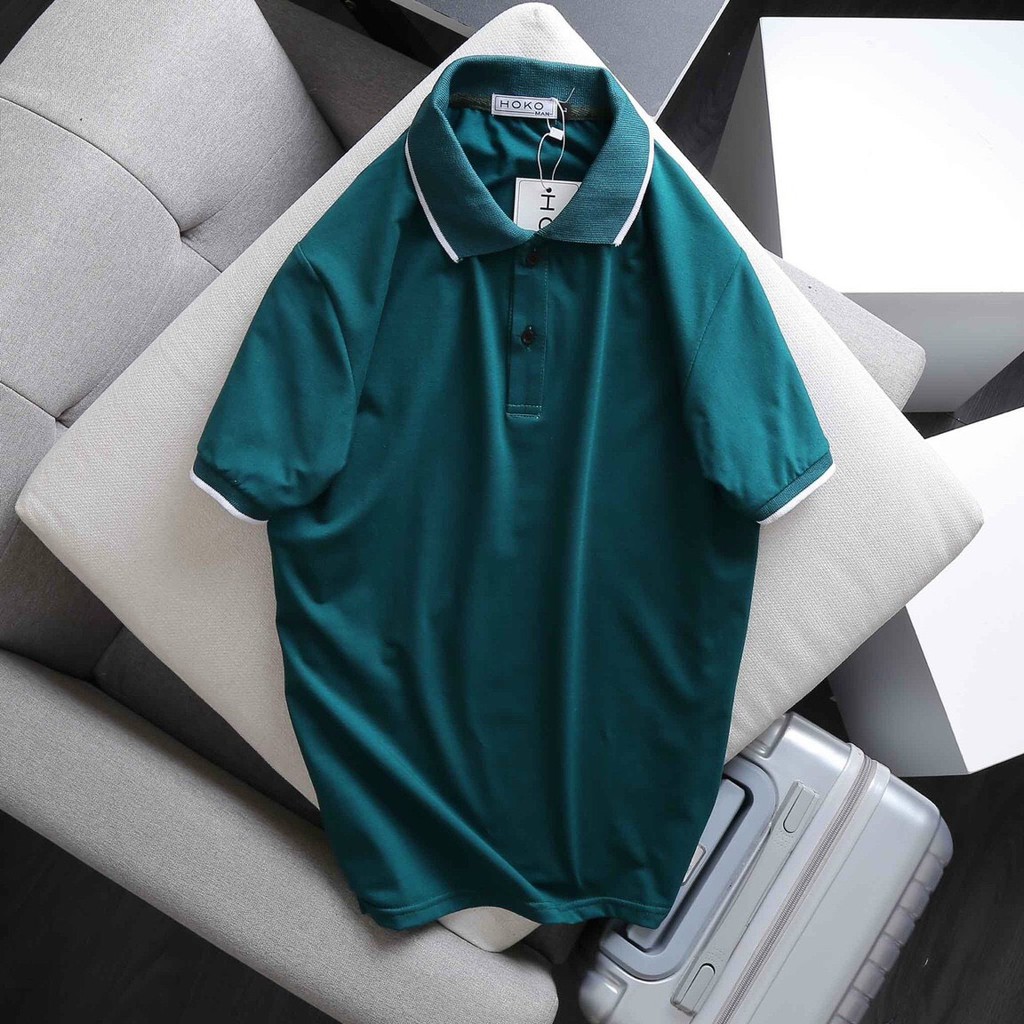 Áo thun nam ngắn tay có cổ cao cấp trơn đủ màu đơn giản chất vải cotton co giãn bốn chiều mặc mát form rộng VBSHOP