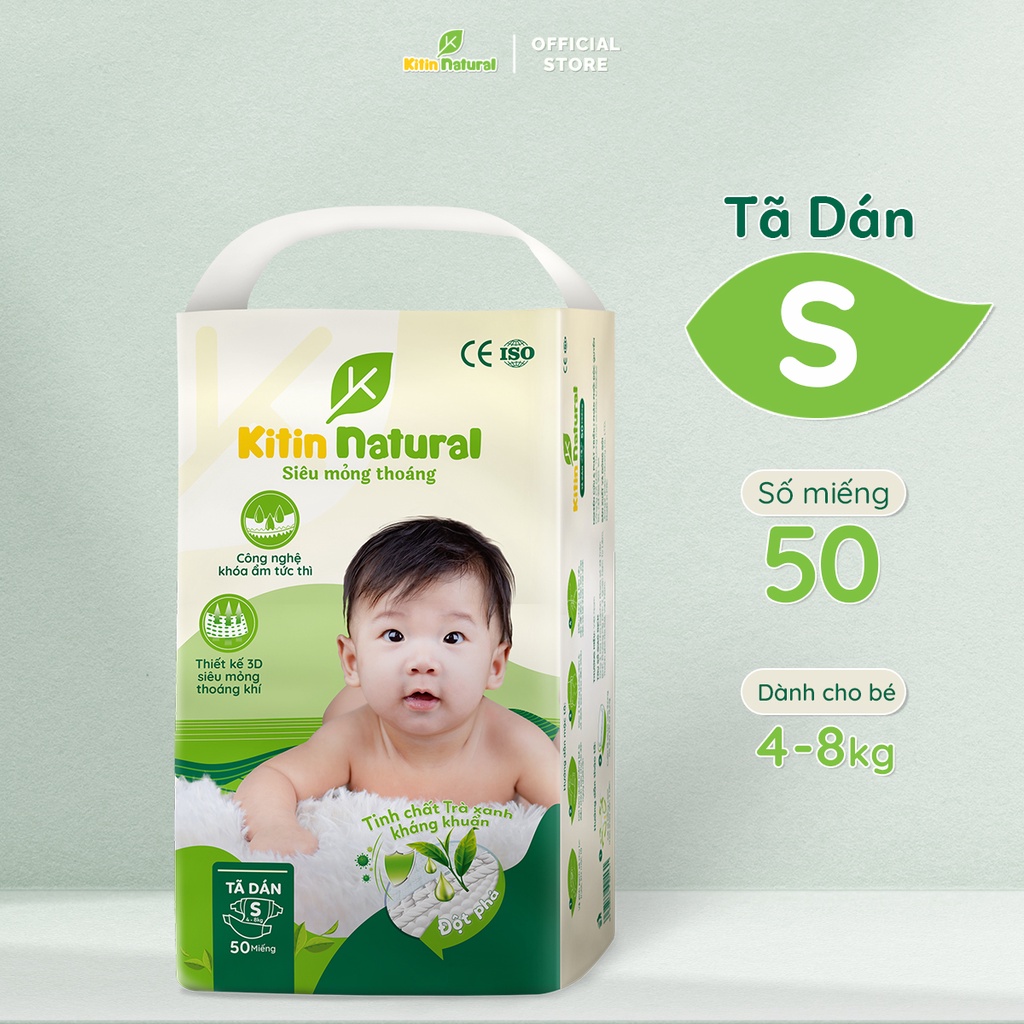 (Miếng Dùng Thử) Tã/Bỉm dán/quần Kitin Natural size S50/M44/L40//M44/L40/XL38/XXL36/XXXL34