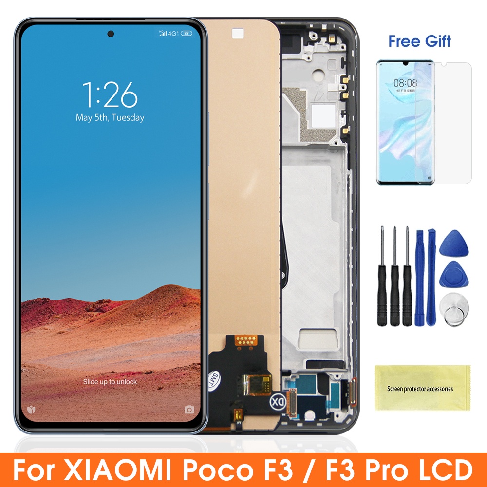 < Với Khung > Màn Hình điện thoại Cho Redmi K40/ K40 Pro Xiaomi Poco F3 LCD thay thế màn hình