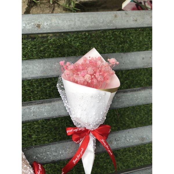 Bó hoa khô baby mix ren tặng kèm cực xinh NT91021