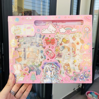 Sticker hộp - combo 3 in 1 sticker, bút cắt washi, bảng ghi chú│nhựa pvc│xem thêm ở phần mô tả sản phẩm