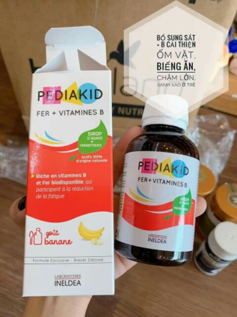 (Mẫu mới) Pediakid FER + Vitamines B của Pháp, bổ sung sắt và vitamin B