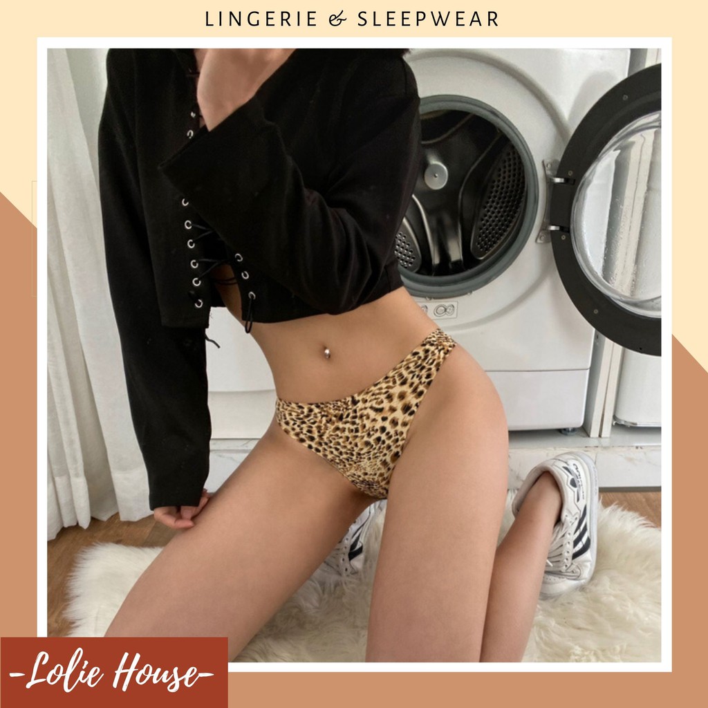 Quần lót lọt khe nữ da báo sexy su đúc cotton không viền LOLIE HOUSE - LK1