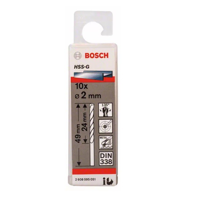 [CHÍNH HÃNG] Mũi Khoan Sắt Bosch HSS-G (Hộp 10 Mũi), Giá Đại Lý Cấp 1, Bảo Hành Tại TTBH Toàn Quốc