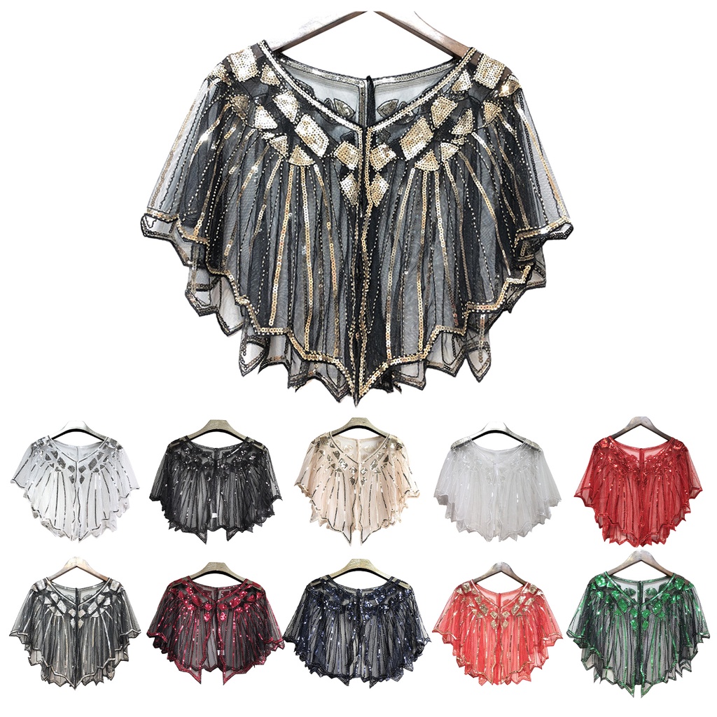 Khăn Choàng Ren Đính Hạt Lấp Lánh Thời Trang Cho Nữ