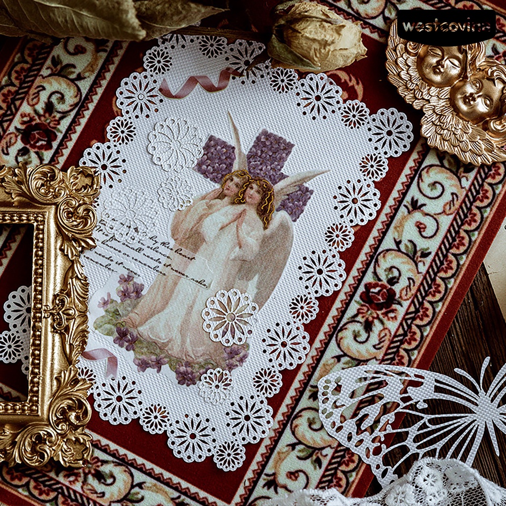 [Hot]✍Bộ 10 Sổ Tay Họa Tiết Ren Dùng Làm Đồ Thủ Công Nhẹ Nhàng