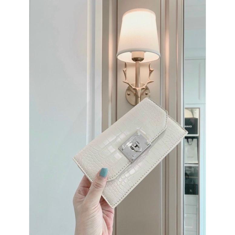 Túi ví da rắn khoá 4 đinh nhiều ngăn kèm hộp size 20 hàng cao cấp