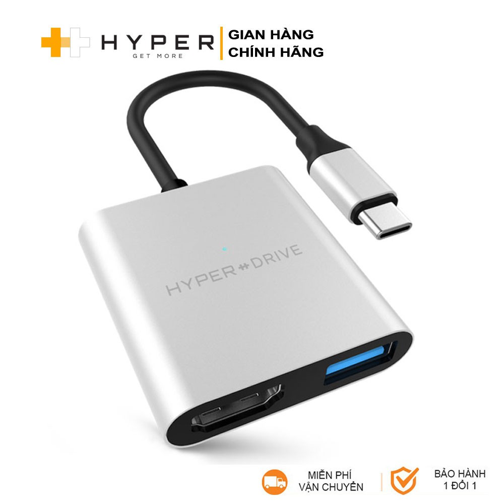 Cổng chuyển HyperDrive 4k HDMI 3-in-1 USB-C HUB cho Macbook, PC &amp; Devices - HD259A - Phân phối chính hãng