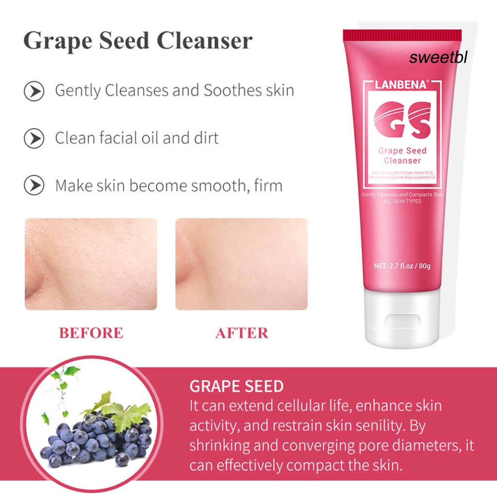 ST LANBENA 80g Grape Vitamin C Cleansing Cream Moisturizing Facial Cleanser