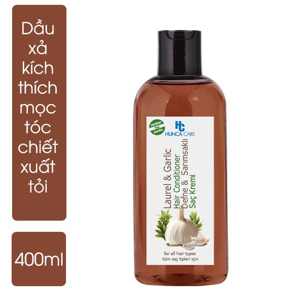 [Chính hãng] Dầu Xả Giảm Rụng Và Kích Thích Mọc Tóc Chiết Xuất Nguyệt Quế Và Tỏi Hunca Care (400ml)