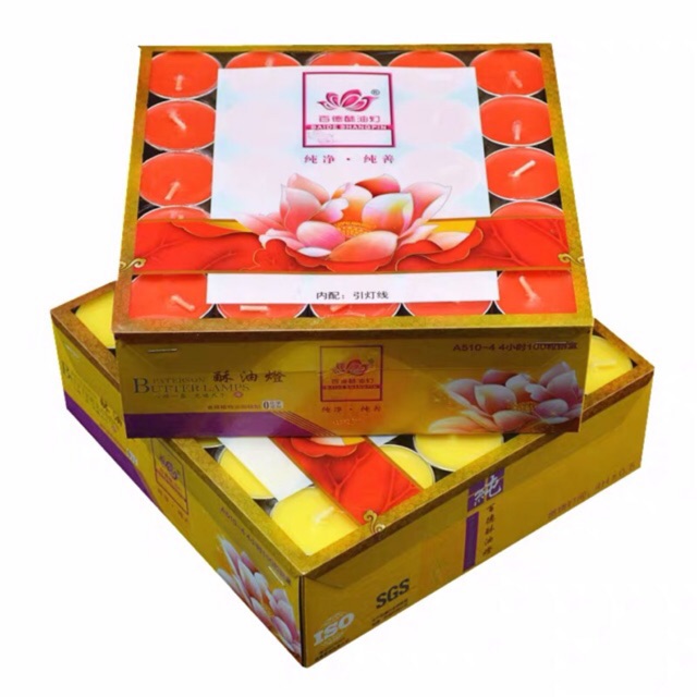 Nến 4 giờ 100 viên vàng - đỏ Baide