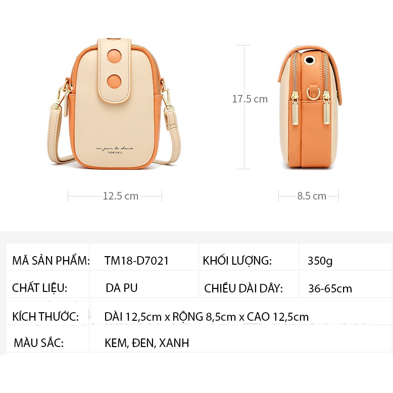 Túi Đeo Chéo Nữ Chính Hãng TAOMICMIC Phong Cách Retro Phối 2 Màu Đẹp Sang Trọng Trẻ Trung TM18 - Mimoza.vn