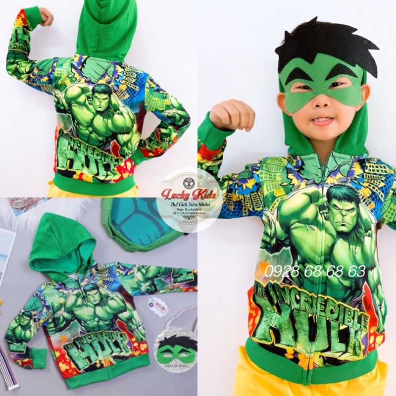 ÁO KHOÁC SIÊU ANH HÙNG HULK Samkids chất lượng tuyệt đỉnh