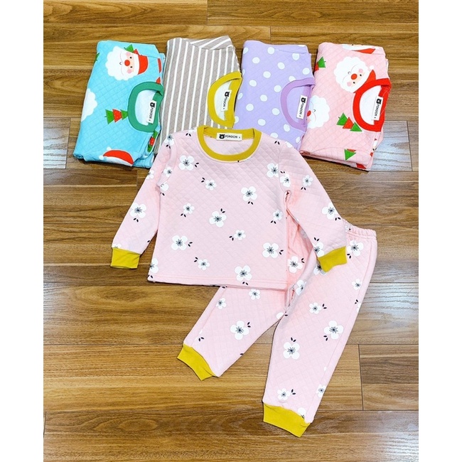 Bộ chần bông xuất nhật pokochi / Bộ cotton bé trai / bé gái (Sz 10-20kg)