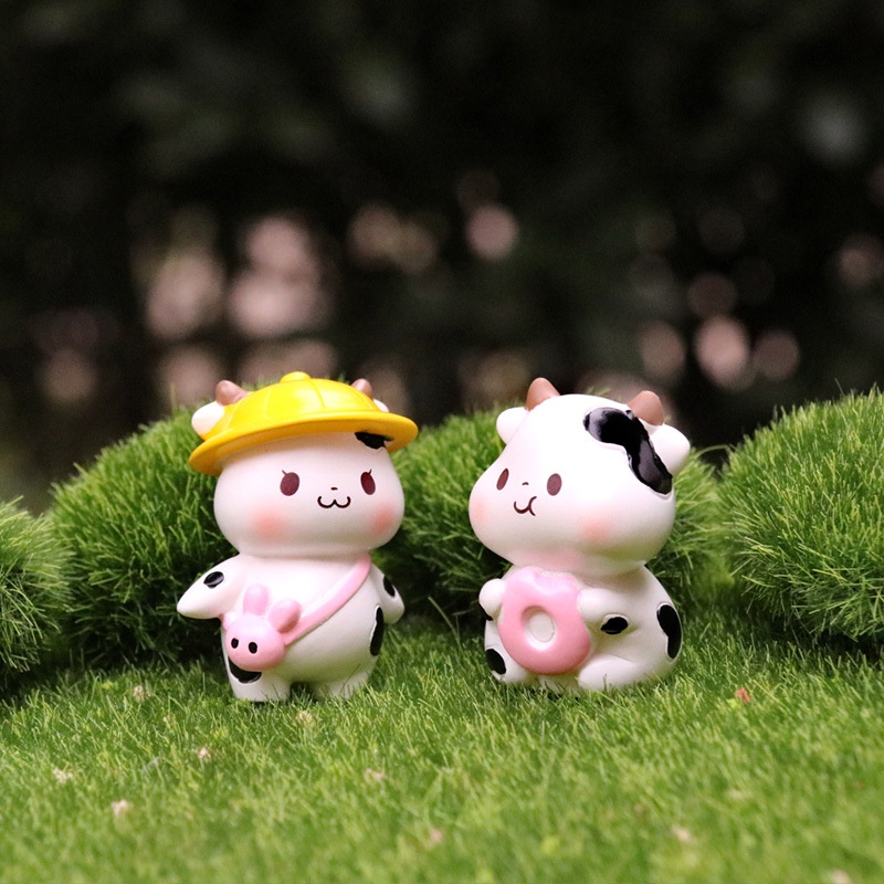 Tượng Bò Sữa trang trí ô tô, bàn làm việc, bánh kem dễ thương/Bò sữa đáng yêu 💕FREESHIP 50k💕 - Linh tinh 10k