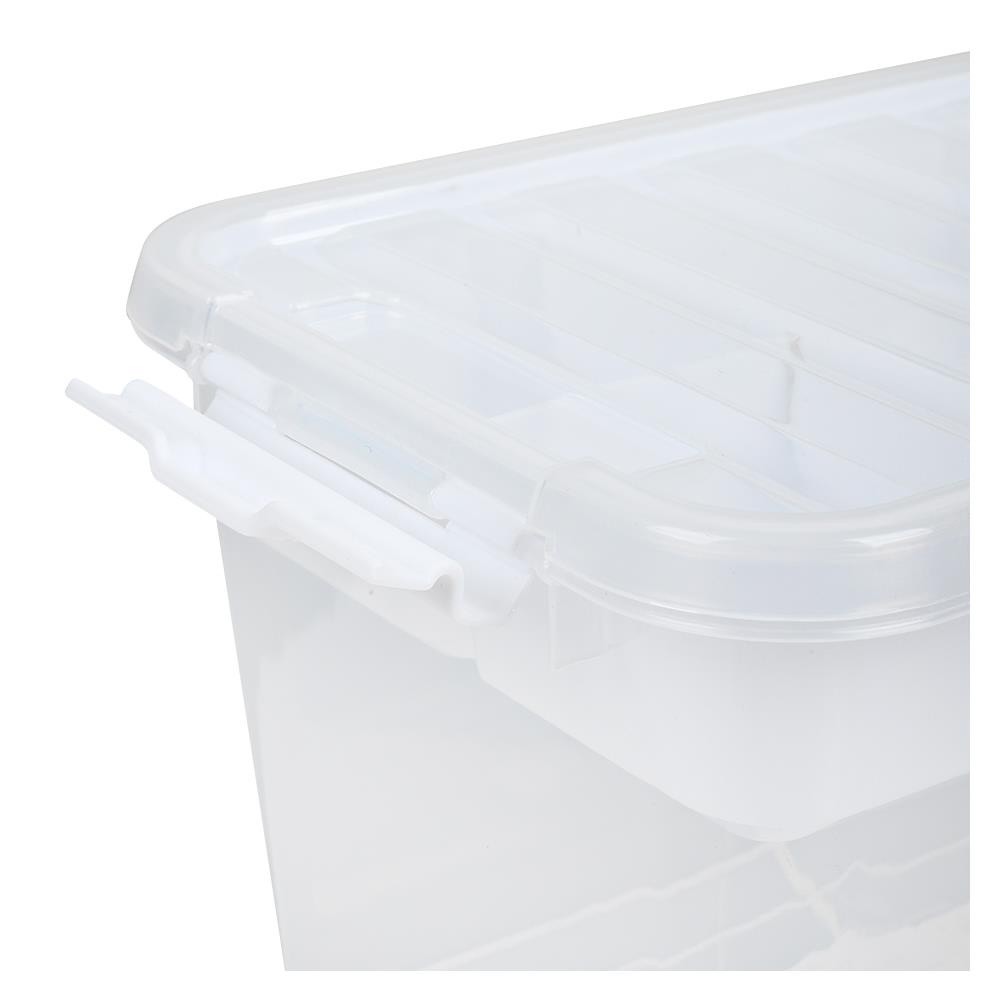 HomeBase STACKO Thùng nhựa đựng đồ đa năng có nắp Thái Lan W15.5xH13.5xD24.4cm màu trắng trong
