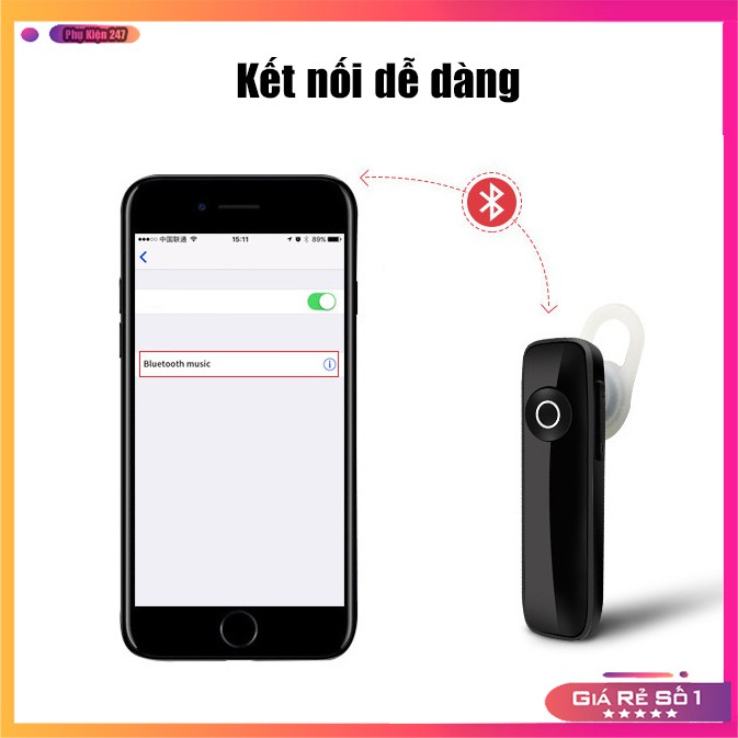 Tai Nghe Bluetooth Mini💥BH 1 Năm💥Tai Nghe Không Dây M165 Hàng Chất Lượng Cao Cách Âm, Kháng Nước Cực tốt