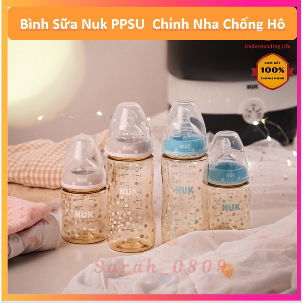 BÌNH SỮA CỔ RỘNG NUK PPSU 150ML / 300ML NHẬP KHẨU ĐỨC