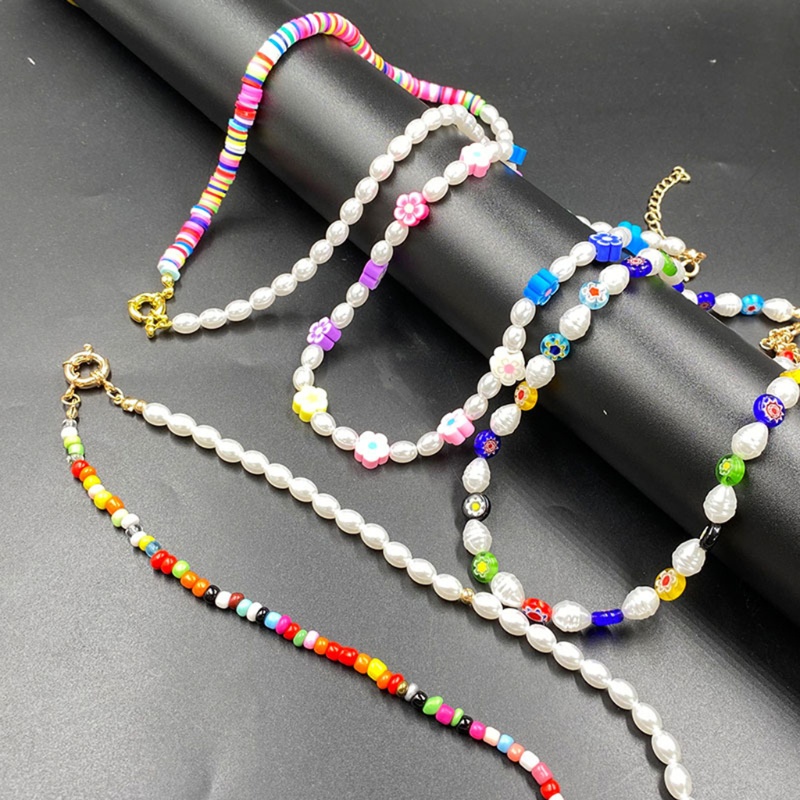 Brroa Set 4 Vòng Cổ Choker Xâu Hạt Nhiều Màu Sắc Có Thể Điều Chỉnh Dành Cho Nữ