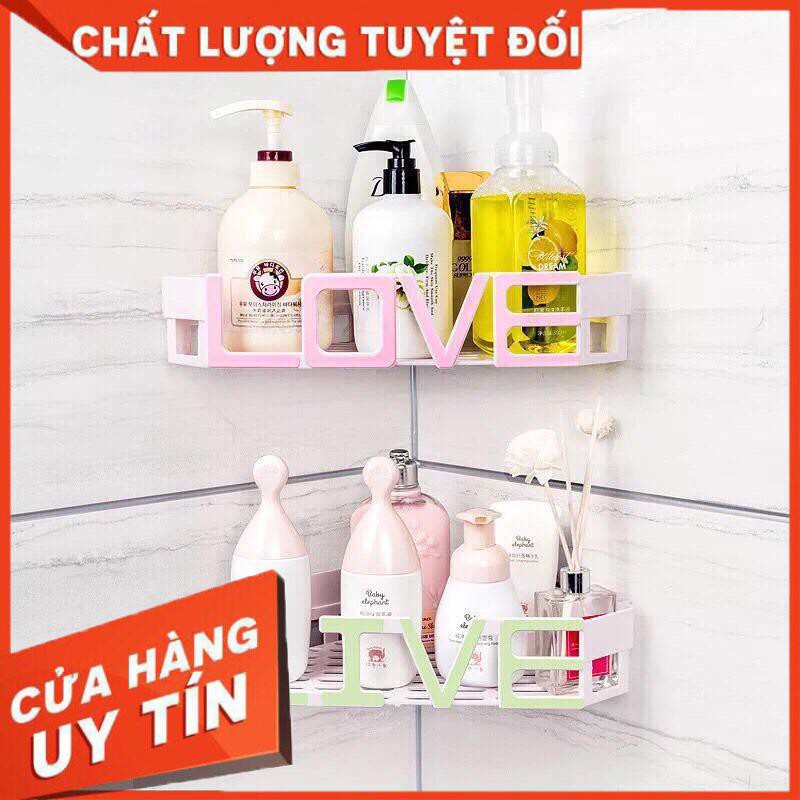 Kệ góc nhựa nhà tắm LOVE hít chân không.