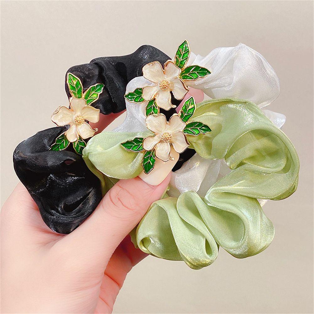 Dây Cột Tóc Co Giãn Đính Hoa Xinh Xắn Thời Trang Cho Nữ
