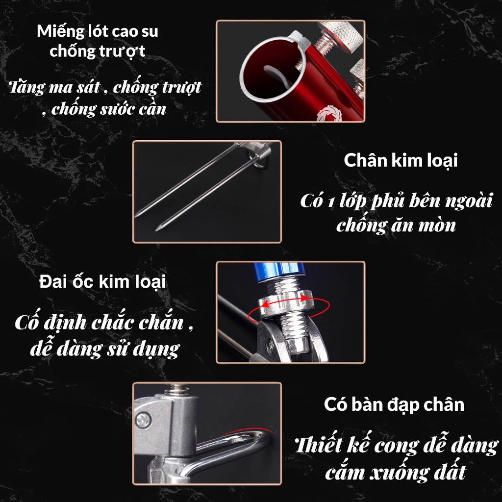 Chân Cắm Cần Câu Đài , Chân Cắm Đa Năng Chất Liệu Hợp Kim Cao Cấp