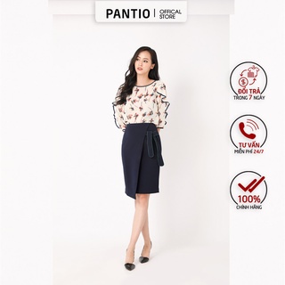FAS71856 - Áo sơ mi tay lỡ vải lụa pha cotton hoạ tiết hai màu - PANTIO