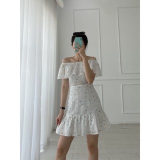 Đầm bẹt vai hoa nhí