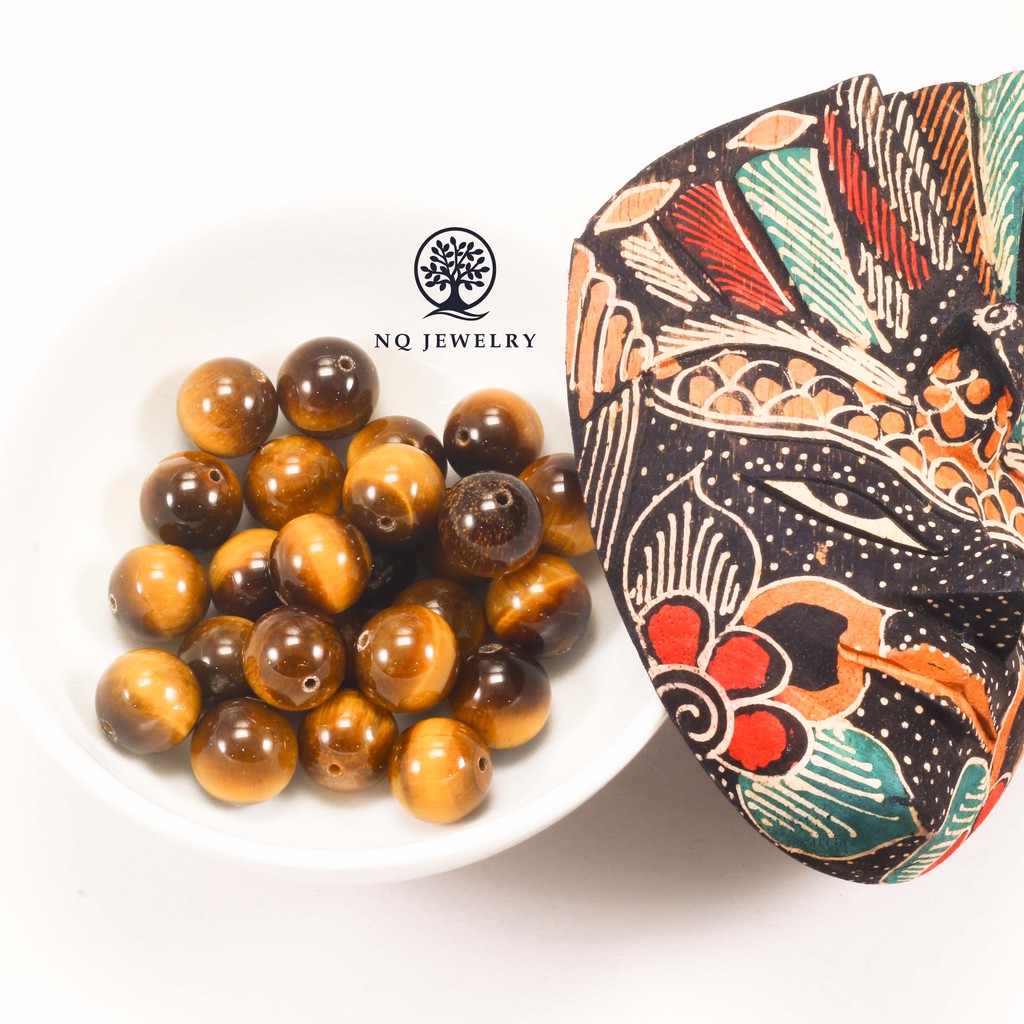 [Hạt lẻ] Hạt lẻ phong thủy xỏ vòng thủ công, handmade, DIY MH vàng nâu