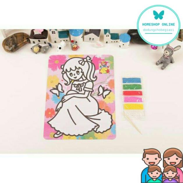 10 Tranh cát A4 nền màu hàng đẹp cho bé mẫu giáo nhà trẻ tô tranh cát sáng tạo HOME SHOP ONLINE