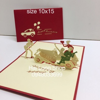Lái Ô Tô - sinh nhật- Birthday - Thiệp 3D