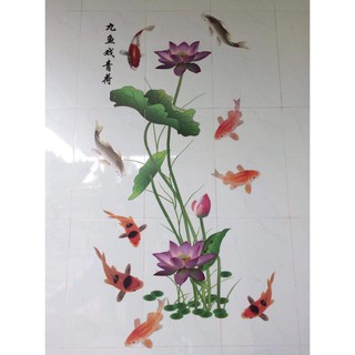 decal dán tường hoa sen