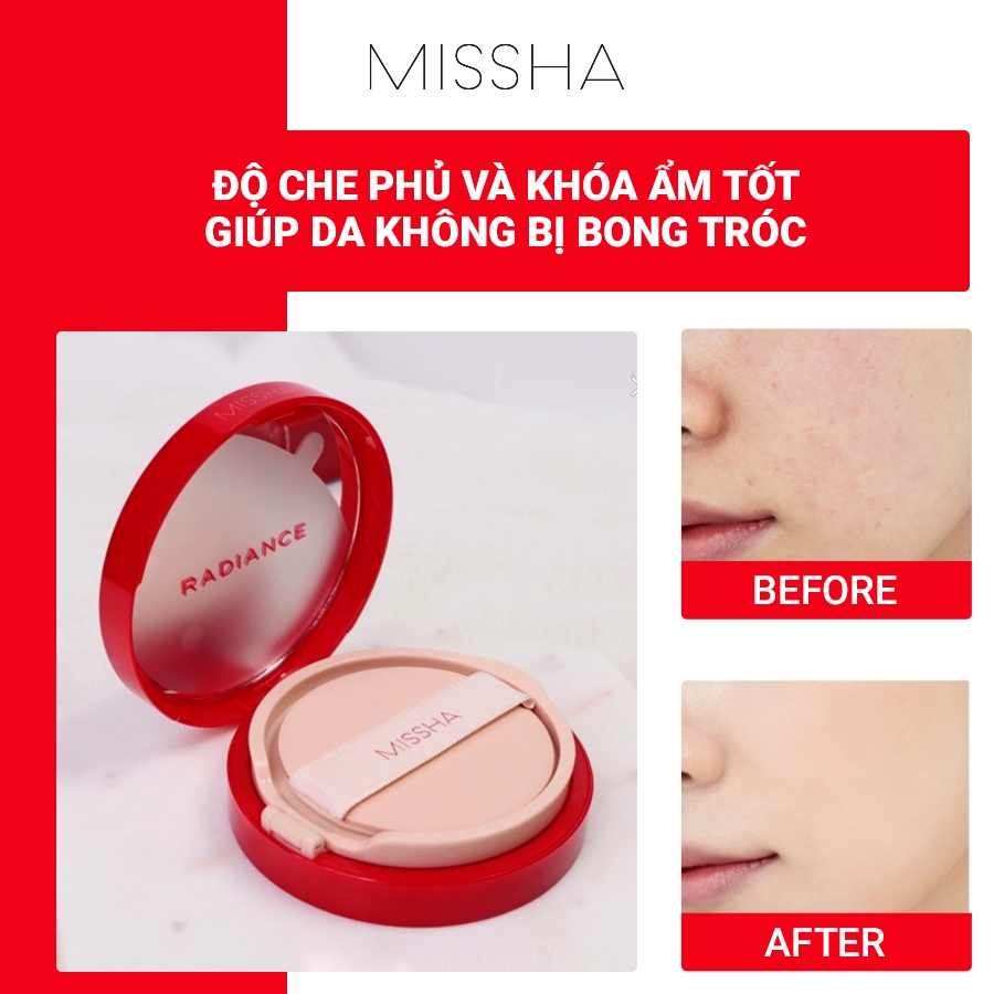 Phấn Nước Mỏng Nhẹ, Giữ Tone Tốt Missha Radiance Perfect Fit Cushion SPF50+ PA+++ 15g