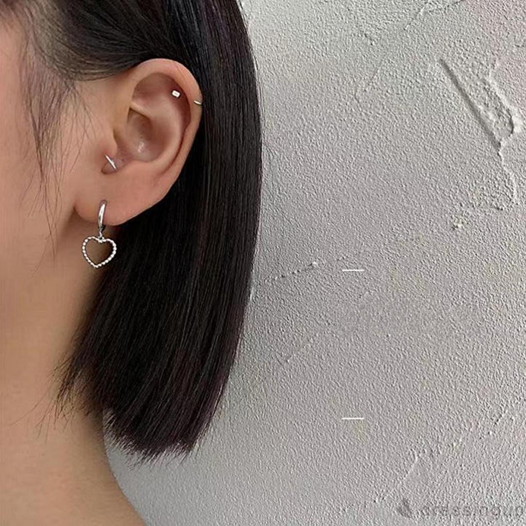 Bông tai dáng dài hình trái tim thời trang cho nữ