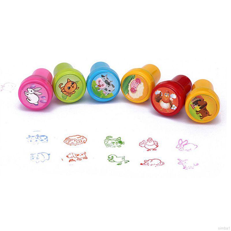 Set 10 Con Dấu Nhiều Kiểu Dáng Vui Nhộn Cho Bé