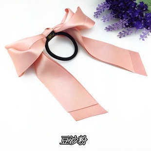 Băng đô nơ hai lớp bằng vải satin dễ thương phong cách Hàn Quốc cho nữ