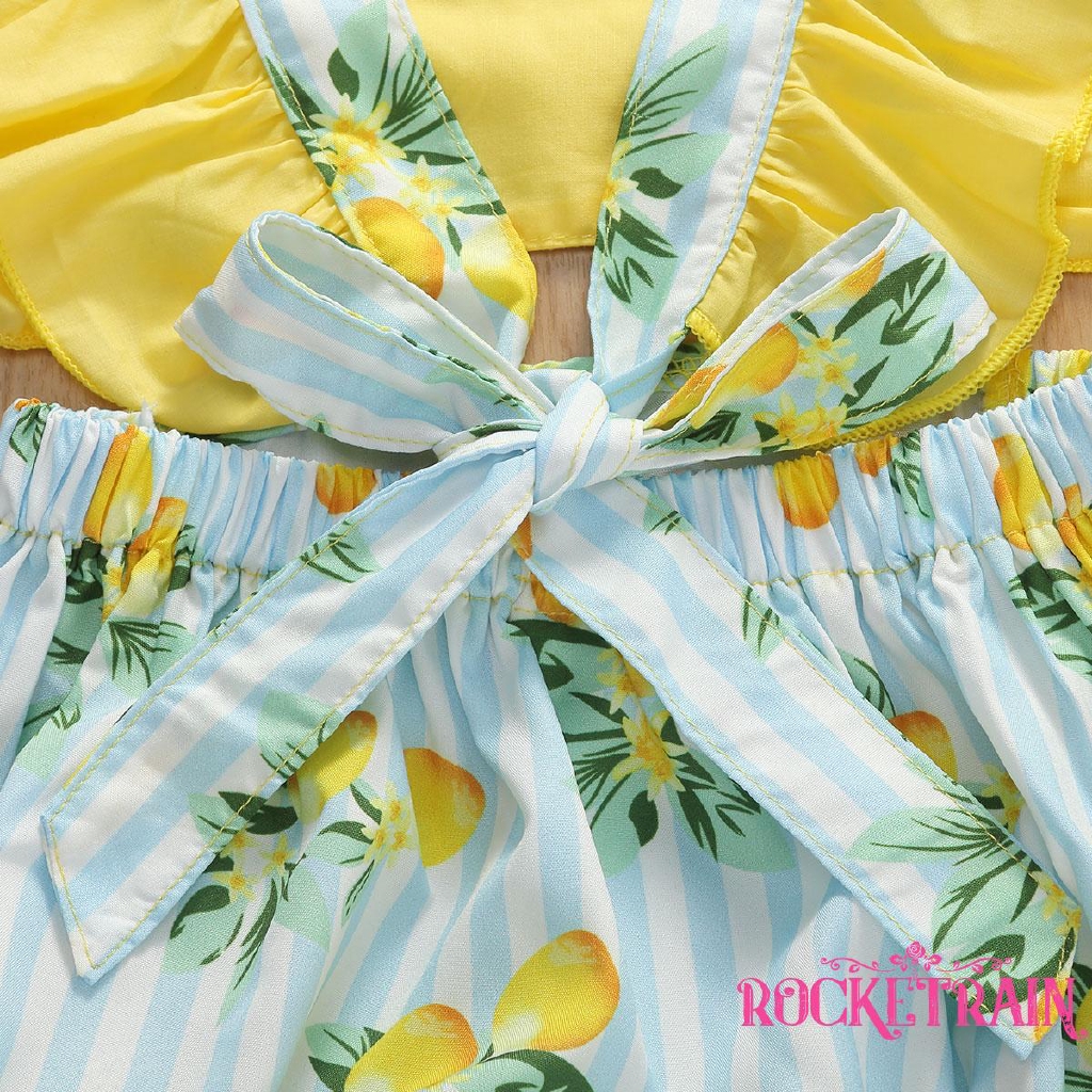 Jumpsuit Tay Cánh Tiên Chất Cotton Hoạ Tiết In Cho Bé Gái