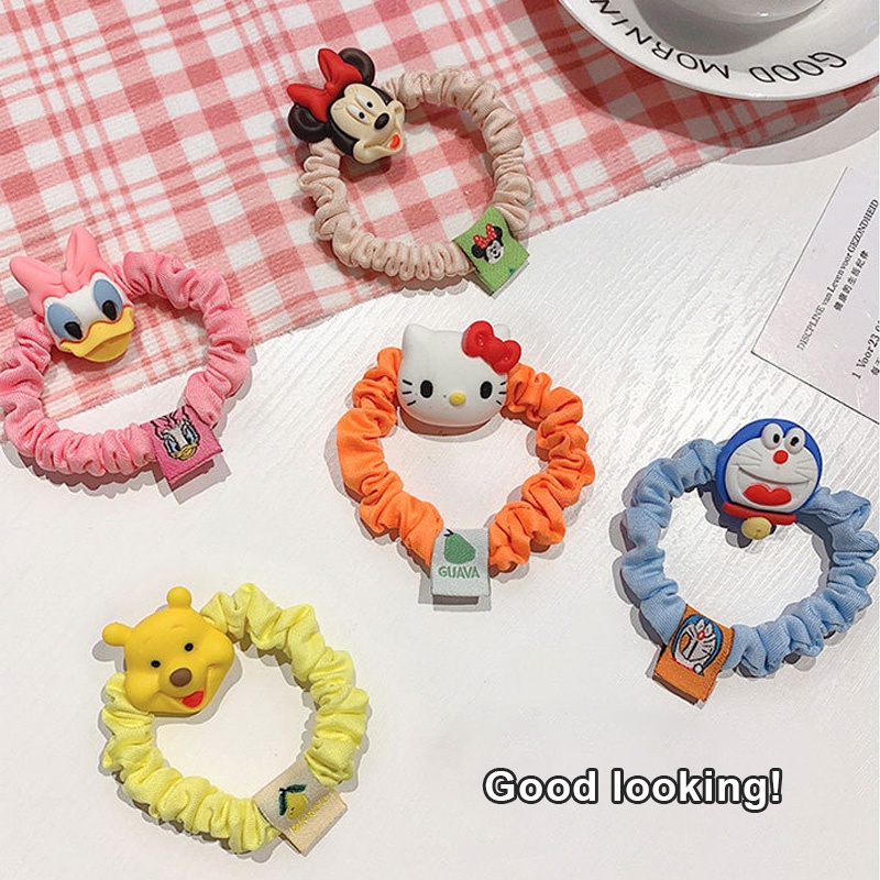 1PC Cute Animal Sweet Hair Ring Scrunchies Ponytail Holder Hair Accessories Elastic Hair Rubber Bands Soft Girls Hair Tie Rope