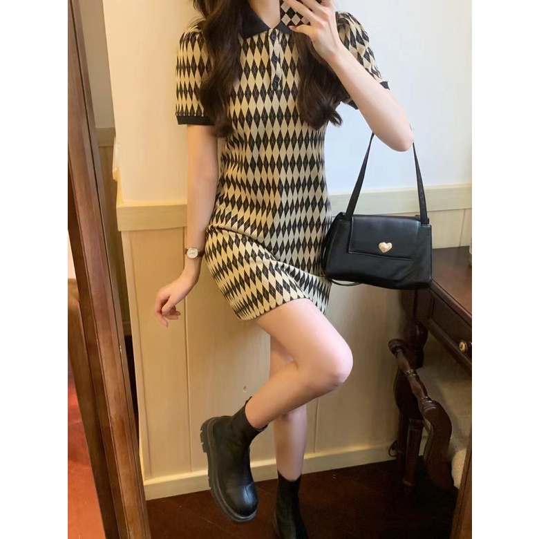 Đầm Dệt Kim Cổ Polo Thiết Kế Mới Cao Cấp Thời Trang Mùa Hè Dành Cho Nữ