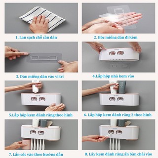 Bộ nhả kem đánh răng cao cấp Ecoco 4 cốc