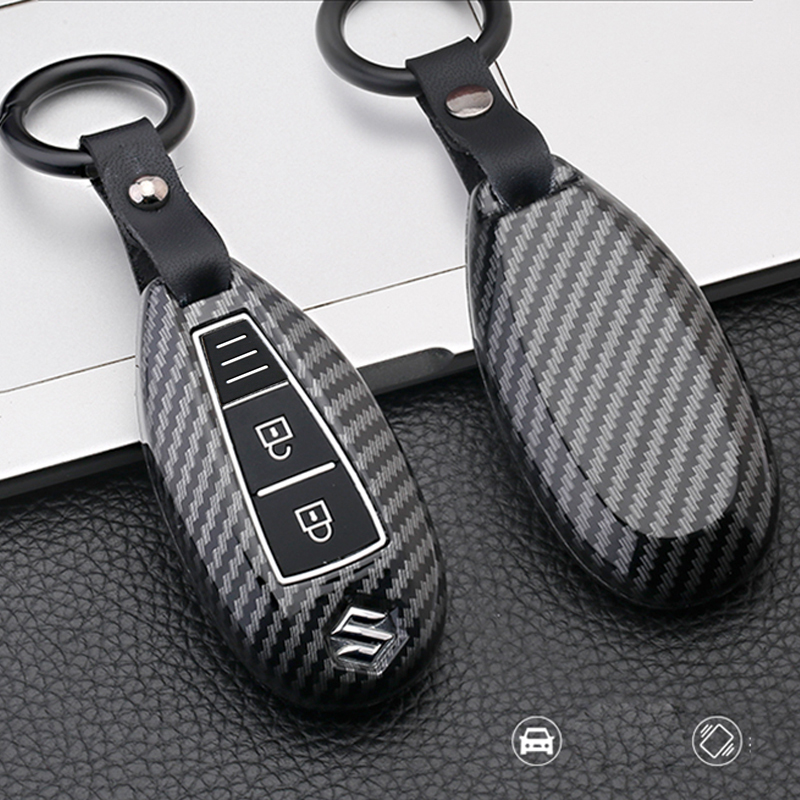 Vỏ Bọc Chìa Khóa 2 Nút Bằng Sợi Carbon Cho Xe Ô Tô Suzuki Swift Ciel Ertiga Celerio