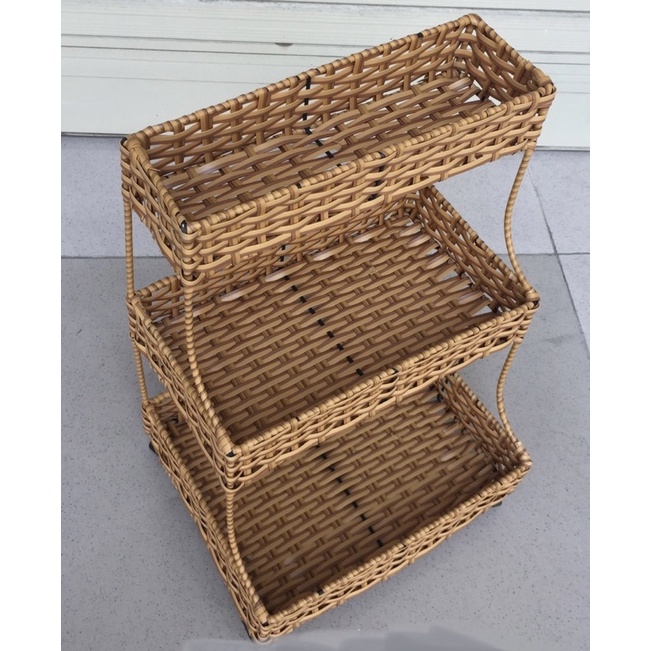 KỆ GIẢ MÂY NHỰA 3 TẦNG SIZE ĐẠI DÀI 35CM RỘNG 25CM CAO 50CM
