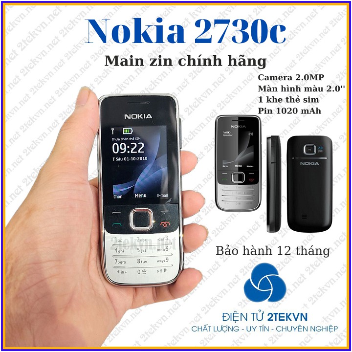 Điện thoại Nokia 2730 main zin, vỏ mới - tặng sim 4GB bảo hành 12 tháng