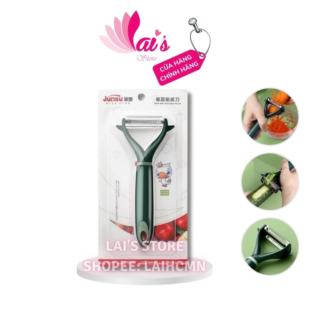 Nạo Rau Củ Junsu Cao Cấp Đa Năng 2 in 1 Bào Rau Củ, Dụng Cụ Nạo Bào Sợi Rau Củ Quả Đa Năng, Gọt Vỏ Hoa Quả Trái Cây