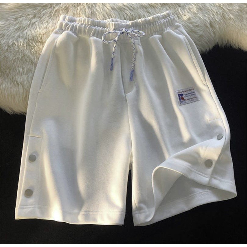 Quần đùi Unisex mùa hè kiểu dáng Basic eo chun phong cách thể thao năng động